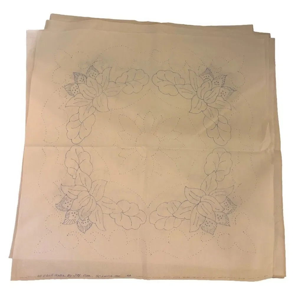 Vintage Jay Dee's Stamped Quilt Blocks 12 Pc 18x18 Sunflower Embroidery